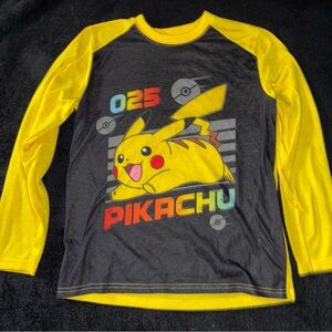 Pokemon Yellow and Black Pikachu Kids Pajama Top
